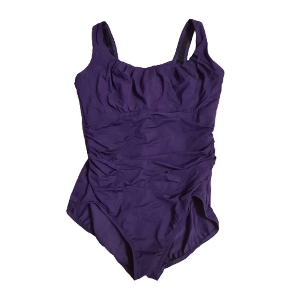 *Lands End SlenderSuit Tummy Control Scoop Neck One Piece Swimsuit